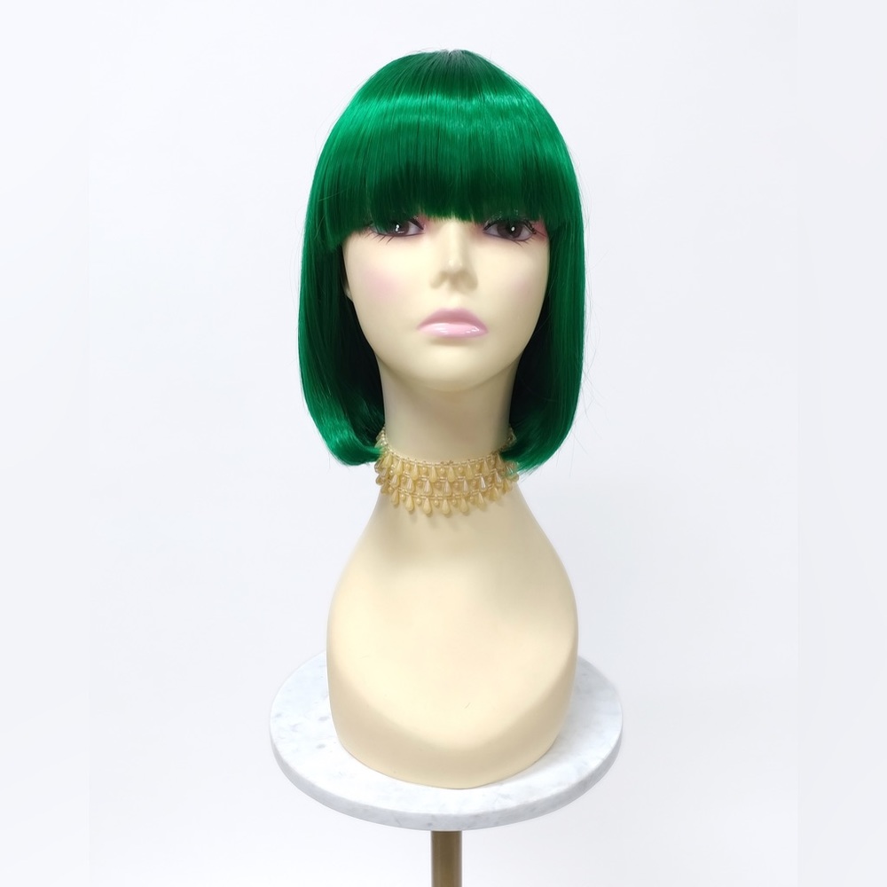 Green bob wig